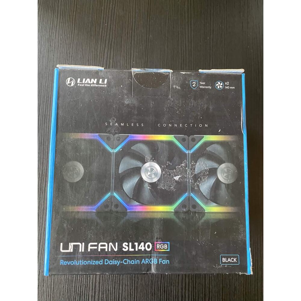 Lian Li SL140 Uni Fan ARGB 140mm 2-Pack with Controller in Black (Sealed)